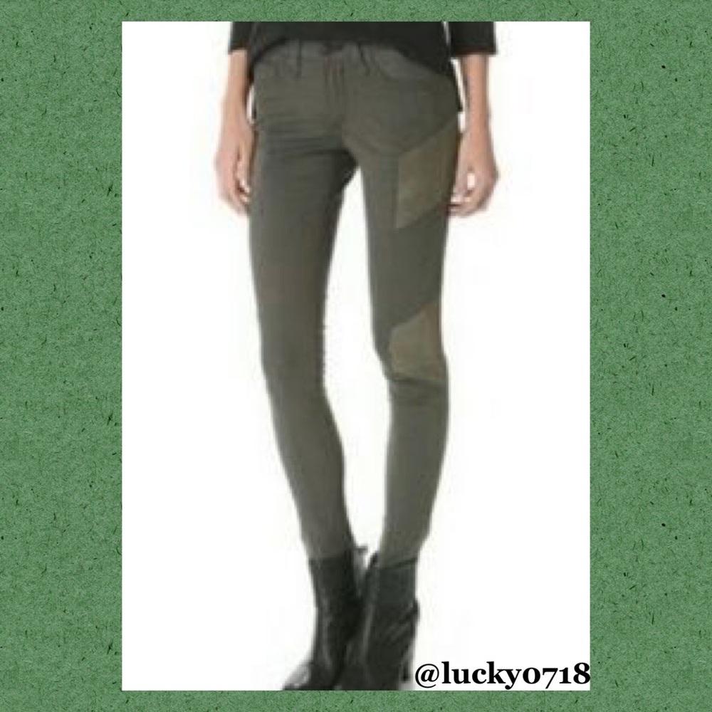 Rag & Bone NWT Halifax Skinny Army Green Military Moto Style Jean Sz 27